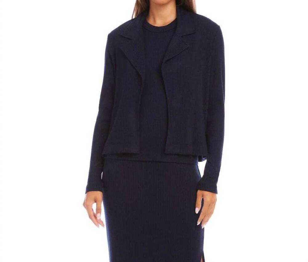 NEW KAREN KANE ribbed jacket in navy